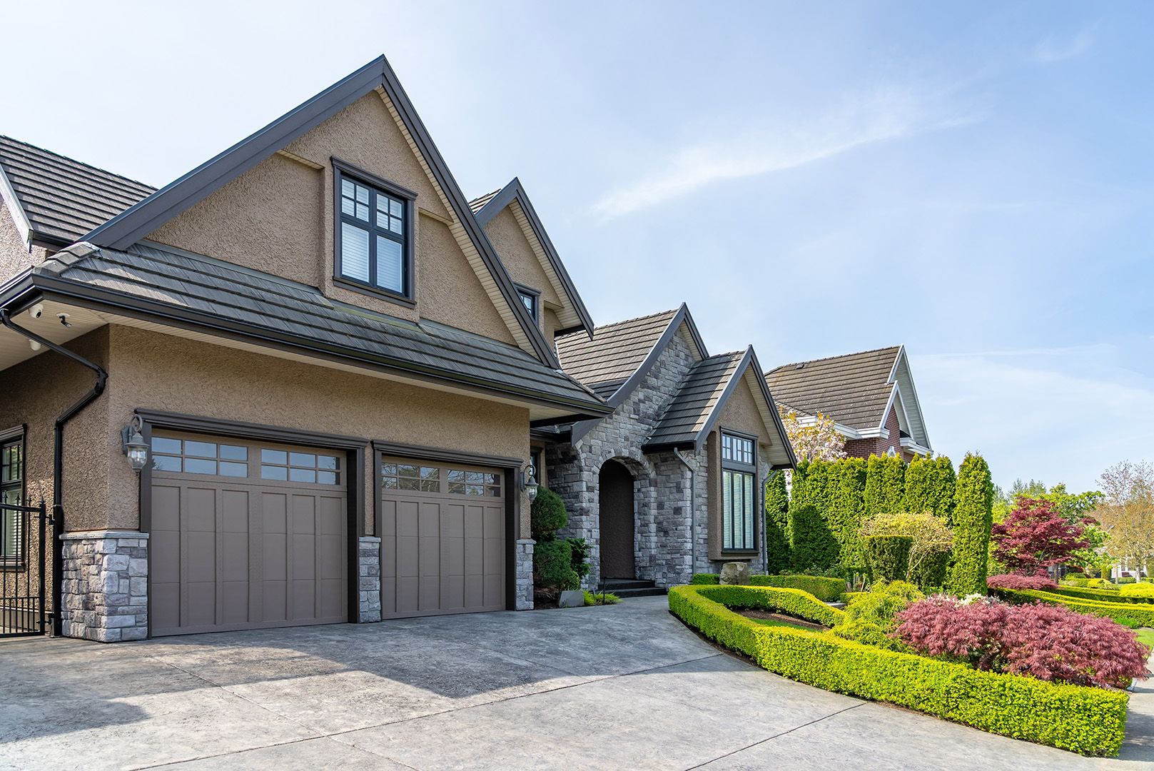 Front view of a luxury home.